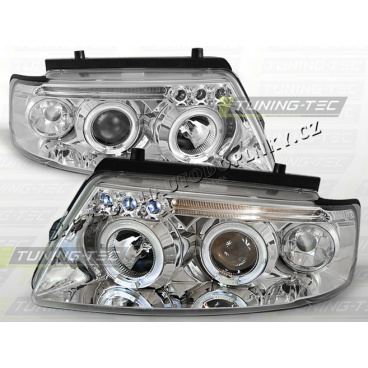 VW PASSAT B5 (3B) 1996–00 KLARES VORDERE LICHT ANGEL EYES CHROM VW PASSAT B5 (3B) 1996–00 KLARES VORDERE LICHT ANGEL EYES CHROM