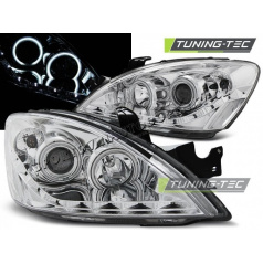 Klare Frontleuchten für Mitsubishi Lancer 7 2004–07, Tageslicht-LED, Chrom