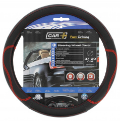 Lenkradbezug schwarz perforiert mit roter Naht 37-39 cm