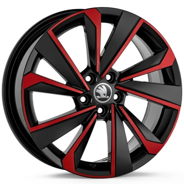 Original RIEGEL 17" Škoda Fabia IV SCHWARZ/ROT Leichtmetallfelge