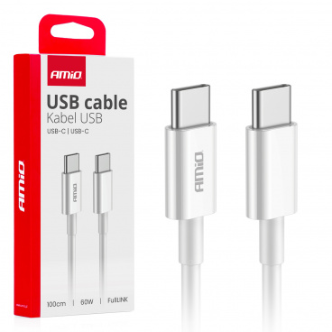Kabel 'USB-C auf USB-C 60W 100cm FullLINK AMIO-03896 Kabel 'USB-C auf USB-C 60W 100cm FullLINK AMIO-03896