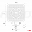 Quadratischer Arbeitsscheinwerfer 9 LED 110x110 m 35W FLAT 9-36V