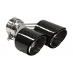 Endstück Schalldämpfer 101mmx2 Eingang 76mm Carbon Glanz Set