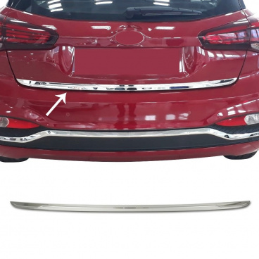 Edelstahlabdeckung für die Unterkante des Kofferraums Hyundai i20 2018-21 Edelstahlabdeckung für die Unterkante des Kofferraums Hyundai i20 2018-21