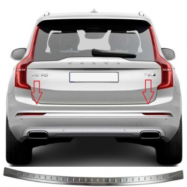 Oberkantenabdeckung der hinteren Stoßstange aus poliertem Edelstahl für Volvo XC90 II 2015–2023 Oberkantenabdeckung der hinteren Stoßstange aus poliertem Edelstahl für Volvo XC90 II 2015–2023
