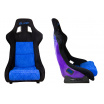 Sportstuhl SLIDE KS2 Premium Schwarz & Gestepptes Blauer Samt Violett-Blauer Glanz