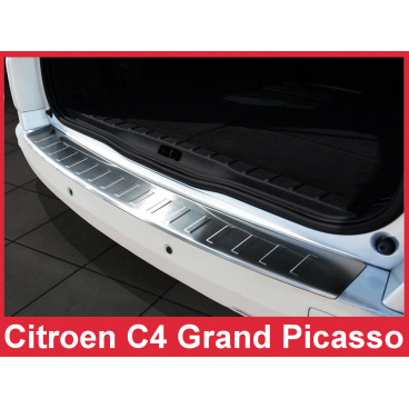 Edelstahlabdeckung - Schwellenschutz für die hintere Stoßstange Citroen C4 Grand Picasso I 2006-13