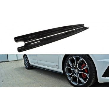 Diffusoren unter den Seitenschwellern für Škoda Octavia RS Facelift Mk3, Maxton Design (ABS-Kunststoff ohne Oberflächenbehandlung)