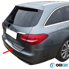 Edelstahlabdeckung für die Oberkante der Heckstoßstange Mercedes C S205 Kombi 2014-21