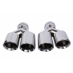 Endstück des Schalldämpfers 89mmx2 Eingang 76mm Poliert Set