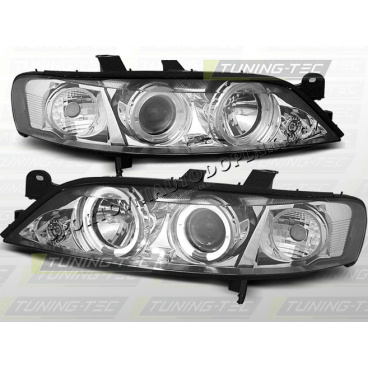 OPEL VECTRA B 1995-98 FRONTKLARLEUCHTEN ANGEL EYES CHROM