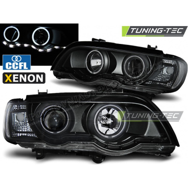 BMW X5 E53 09.1999-10.03 klare Frontleuchten Angel Eyes schwarz