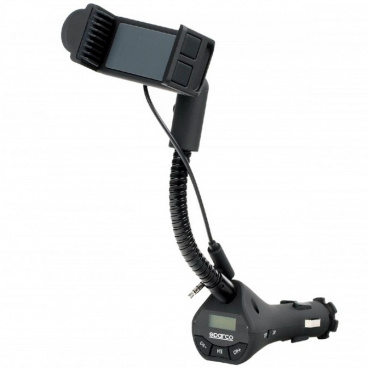 Sparco-Telefonhalter mit USB und integriertem FM zum Abspielen von Musik + Freisprechen