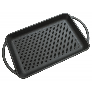 Grillpfanne mit Griffen aus Gusseisen, 33 x 21,5 cm Grillpfanne mit Griffen aus Gusseisen, 33 x 21,5 cm