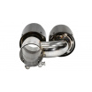 Endstück Schalldämpfer 101mmx2 Eingang 76mm Carbon Glanz Set