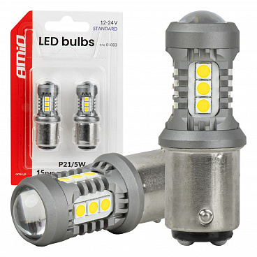 LED-Lampen STANDARD BAY15D P21/5W 3030 15SMD weiß 12V 24V AMIO-05003 LED-Lampen STANDARD BAY15D P21/5W 3030 15SMD weiß 12V 24V AMIO-05003