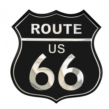 Selbstklebendes Aluminiumdekor ROUTE 66 (80X80 mm)