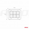 6 LED-Arbeitsleuchte weiß 6 LED 95x77 mm 18W FLAT 9-36V 6000K