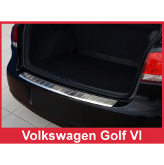 Edelstahlabdeckung - Schwellenschutz für die hintere Stoßstange Volkswagen Golf VI 2008-12