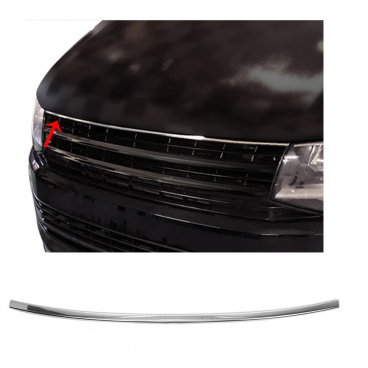 Edelstahl-Oberstege des Frontgrills Omtec VW T6 2015-19 ohne Logo