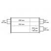 Mittlerer hinterer Schalldämpfer 63,5mm TurboWorks LT 409SS 355mm