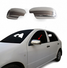 Edelstahl-Spiegelabdeckungen Omtec 2 Stück Škoda Fabia I 2000-2007, Octavia I, II 2000-13