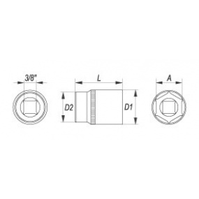 Verlängerung 3/8" Sechskant 9mm