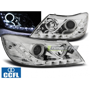 Klare Frontleuchten für Skoda Octavia 2009–12, Tageslichtchrom Klare Frontleuchten für Skoda Octavia 2009–12, Tageslichtchrom