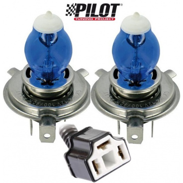 H4 100W Pilot Xenium Race-Glühbirnen – 2 Stück + 2 zusätzliche Parklampen H4 100W Pilot Xenium Race-Glühbirnen – 2 Stück + 2 zusätzliche Parklampen