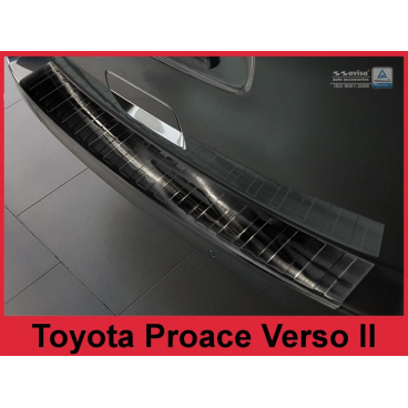 Edelstahlabdeckung – schwarzer Schwellenschutz für die hintere Stoßstange Toyota Proace Verso II 2016+