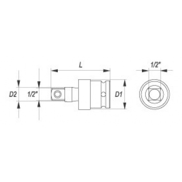 Aufsatz 1/2" Schlaggelenk 63 mm CrMo