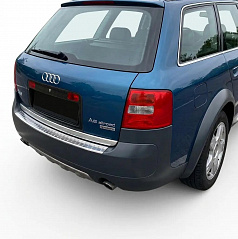 Polierte Edelstahl-Abdeckung der oberen Kante der hinteren Stoßstange Audi A6 Allroad 1997-2005