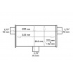 Mittlerer hinterer Schalldämpfer 70mm TurboWorks LT 304SS 355mm