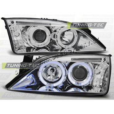 FORD MONDEO MK3 2000-07 FRONT CLEAR LIGHTS ANGEL EYES CHROME