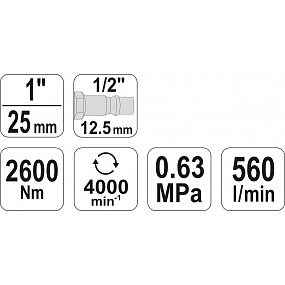 Pneumatischer Drehmomentschlüssel 1" 2600Nm