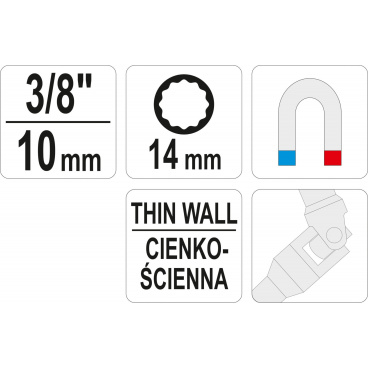 Kerzenverlängerung mit 3/8" 14 mm Gelenk