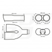 Edelstahl-Endrohr Dual 2x89 mm in Carbon-Nachbildung rechts