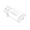 Endrohr 89mm Eingang 76mm Gebürstet