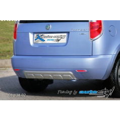 Škoda Roomster Heckdiffusor-Gleitschutz Allroad – glatt für Lackierung + silberner Gleitschutz