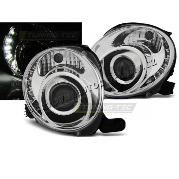 Fiat 500 2007- Front, klares Chrom, LED (LPFI23)