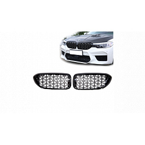 Grill BMW 5 G30 F90 G31 Glänzend Schwarz & Chrom