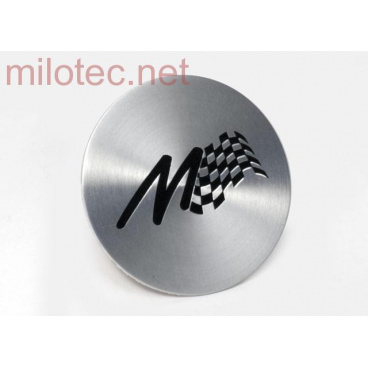 Aluminium-Rademblemabdeckung mit sandgestrahltem M-Logo, 1 Stk