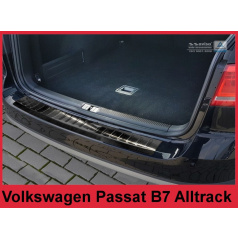 Edelstahlabdeckung - schwarzer Schwellenschutz für die hintere Stoßstange Volkswagen Passat B7 Alltrack 2012-14