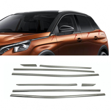 Peugeot 3008 2016-20 dekorative untere Fensterleisten Edelstahl Chrom Omtec Peugeot 3008 2016-20 dekorative untere Fensterleisten Edelstahl Chrom Omtec