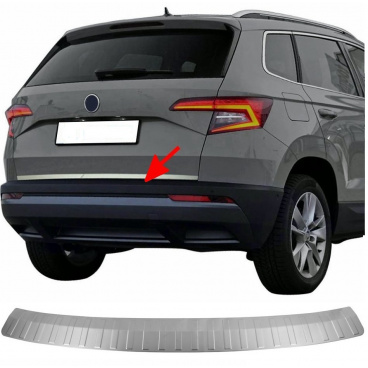 Heckstoßstangenabdeckung aus gebürstetem Edelstahl Omtec Škoda Karoq 2017-22 (nicht Facelift) Heckstoßstangenabdeckung aus gebürstetem Edelstahl Omtec Škoda Karoq 2017-22 (nicht Facelift)