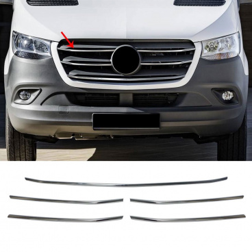 Edelstahl-Frontverkleidungsstreifen Omtec Mercedes Sprinter W907 2018+ Edelstahl-Frontverkleidungsstreifen Omtec Mercedes Sprinter W907 2018+
