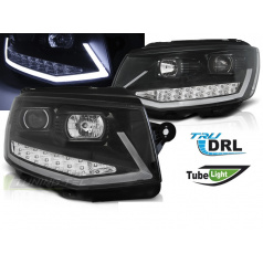 VW T6 2015 – klare Frontleuchten, schwarzes Röhrenlicht, LED-Tagfahrlicht