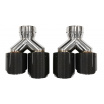 Endstück Schalldämpfer 101mmx2 Eingang 76mm Carbon Glanz Set