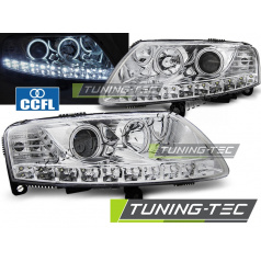 AUDI A6 C6 04.2004–08 Angel Eyes LED-Chrom-Frontleuchten, klar