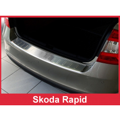 Edelstahlabdeckung - Schwellenschutz für die hintere Stoßstange Škoda Rapid 2012-16